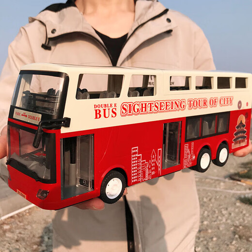 Double Eagle remote control bus electric double-decker sightseeing bus large simulation bus model children and boys gifts double-decker sightseeing bus