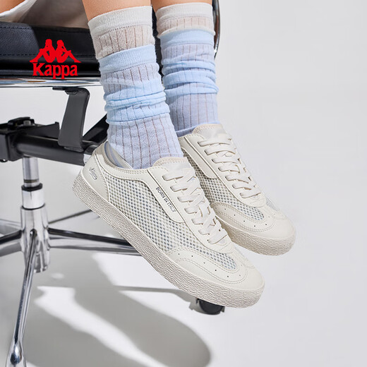 KAPPA women's shoes, low top shoes, women's 2025 summer new breathable mesh sneakers, women's light white shoes, women's winter white 37