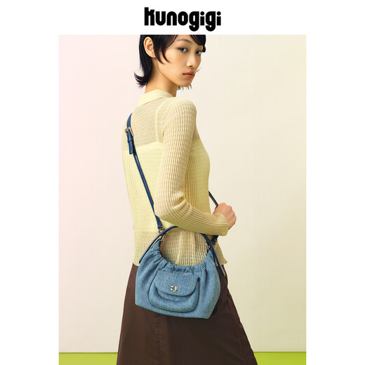 Guliang Jiji Kunogigi Guliang Jiji Pig Wonton Bag 25 Новая оригинальная ретро джинсовая сумочка сумки для женской джинсовая джинсовая ткань синий