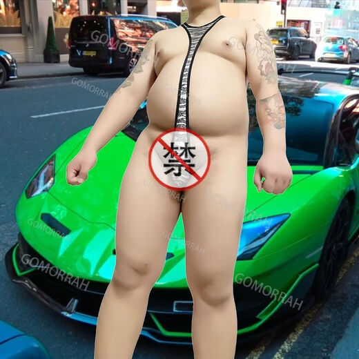 Large size men's sexy underwear fat bear tribe attacking ones-piece thong sexy briefs men's sexy pants men's sexy ones T-style golden color M (90-150Jin [Jin equals 0.5 kg])