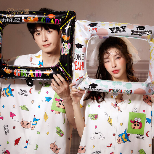 Gongdie Gongdie blogger's same style Crayon Shin-chan popular couple pajamas summer ice silk short-sleeved home clothes suit for men