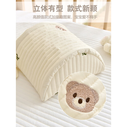 婴儿床头挂袋纯棉宝宝收纳袋尿布尿不湿儿童床 刺绣新小熊双口挂袋