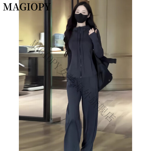 MAGIOPY国际奢侈高档品牌春季2025新款户外休闲运动套装女跑步灰色薄外套 灰色两件套 XXL(131-150斤)