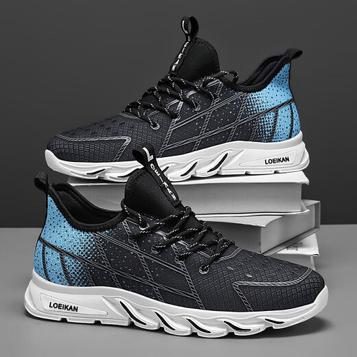 Die gleiche Marke pleite Sneaker für Männer im Sommer Neues Atmungsgitter mit atmungsaktivem Mesh weicher Arbeitsschuhe vielseitige Wanderschuhe Casual AC3889 Black 43