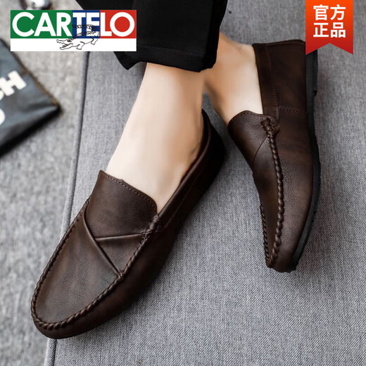 Cartelo Herren-Beanie-Schuhe Koreanische Version der geschäftlichen Arbeit lässige Lederschuhe atmungsaktiv und vielseitig nicht gleitsam