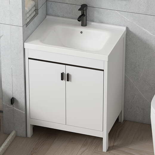 Dafify kleine Wohnungswaschbeckenschrank kombinierte bodenstehende Badezimmerschrank Keramik integriertes Becken Bad Waschbecken Waschbecken Waschbecken Pool weiße Tür 4837 cm