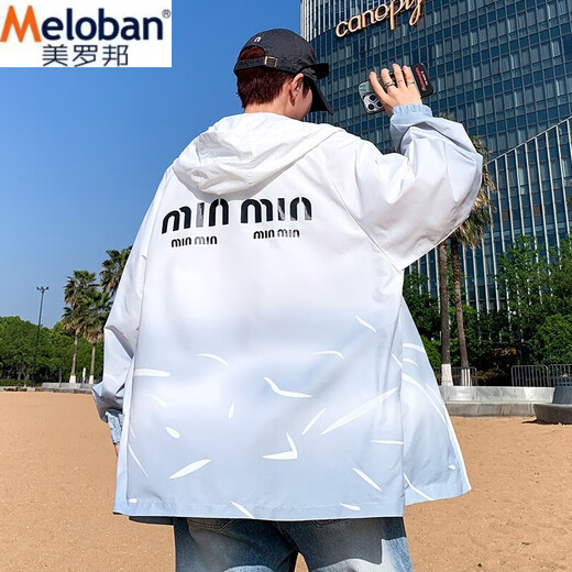 Melobang Meloban Summer Ice Seide Dünne Sonnencremjacke Herren Teenager Casual Trend Junior High School Schüler Outdoor Top 6629 Blau M Referenz 90-100jin [Jin gleich 0,5 kg]
