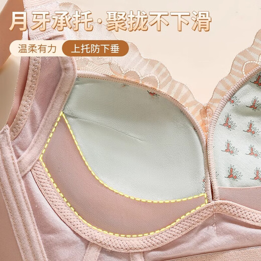 调整型内衣女聚拢上托防下垂小胸专用性感显大文胸收副乳矫正胸罩 香槟色 2XL 【40/90C薄杯0.3cm】