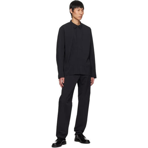 始祖鸟（ARC'TERYX）男士休闲夹克通勤百搭西装衬衫透气弹力尼龙头层隐形按扣 黑色 均码 |M