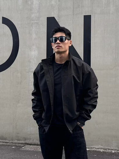 Muwei American style stand-up collar handsome jacket men's autumn and winter coach flight assault top thickened quilted warm jacket black 90% of buyers choose XL recommended 130-150Jin Jin equals 0.5 kg