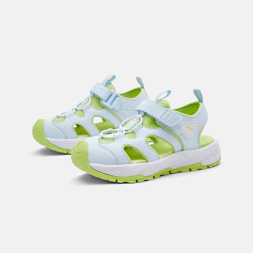 Puma official authentic children's shoes children's sandals and slippers, toe-cap shoes, breathable and comfortable, aqua blue-lotus green-Puma white 30