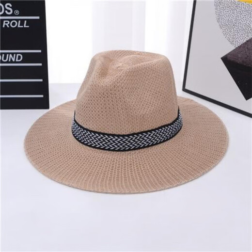 Middle-aged and elderly men's summer sunshade, middle-aged men's top hat, sun protection hat, elderly sun hat, dad's cool hat, beige