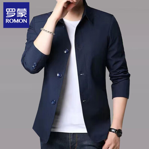 Romon (Romon) Frühlings- und Herbst-Herrengeschäft Casual Jacket Anzug mittlerer und junger Menschen mit Mitte der Farbe Dünne koreanische koreanische Windbreaker-Jacke hellgrau 1048 l [Empfohlen 118-138jin [Jin ist gleich 0,5 kg]]