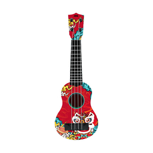 Chuangjingyi elige los juguetes de ukulele de guitarra infantil para niños y niñas La música puede tocar el estilo nacional de tendencias de la tendencia temprana instrumentos musicales musicales tendencia nacional dance león envía un libro de autocontrol + correa + puntaje de piano + +