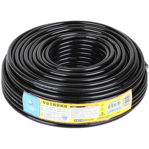 Qiuyeyuan original Q2604/QS6167 Category 6 dual shielded outdoor waterproof network cable Gigabit monitoring POE network cable Black 305m
