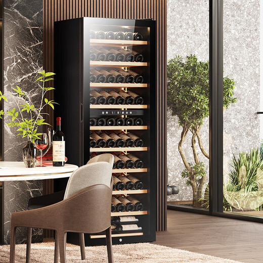 Bai Kailun red wine cabinet air-cooled frost-free electronic temperature-controlled single-door constant temperature wine cabinet first-class energy efficiency office home wine tea cabinet refrigerated refrigerator thin fresh-keeping cabinet freezer fixed frequency丨dual temperature丨red wine tea丨 256L thin