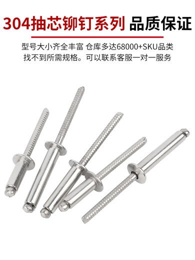 固万基固万基304不锈钢抽芯铆钉拉铆钉圆头拉钉卯钉沉头抽心装潢钉柳钉 304沉头M3.2*12200个