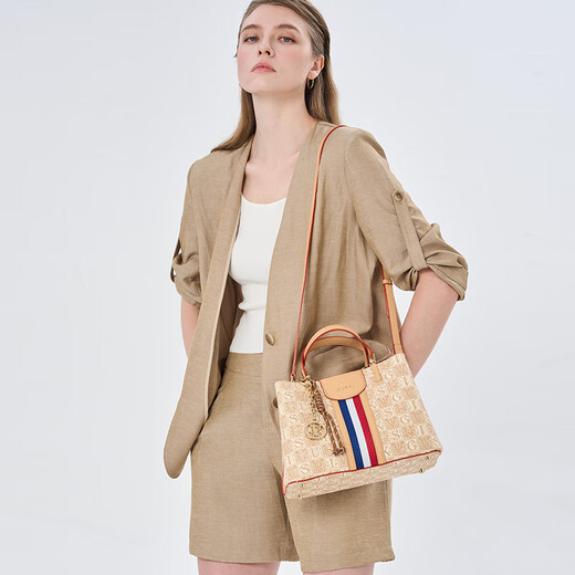 
GUSKI French brand women's bag 2025 new bucket bag printed one-shoulder crossbody handbag tote bag Valentine's day birthday gift girl apricot color [Apricot] Send your girlfriend to your wife to your mother to your girlfriend
