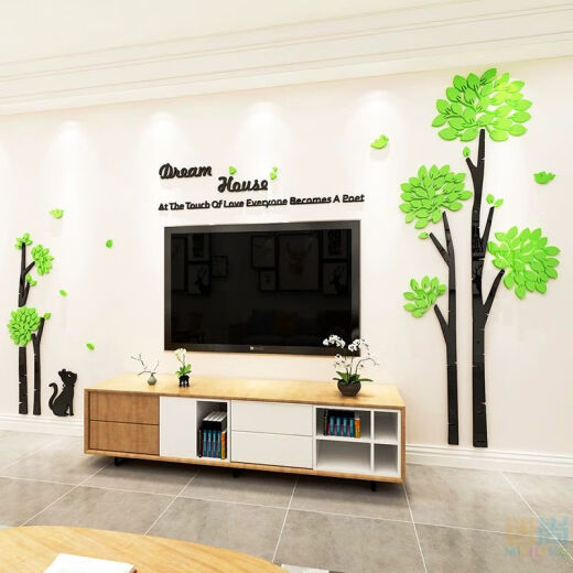Creative Dandelion TV Fondo de pared Sala de pared Decoración de la pared del dormitorio Diseño del dormitorio 3D Autoadhesivo tridimensional 3294B Sky Blue Big