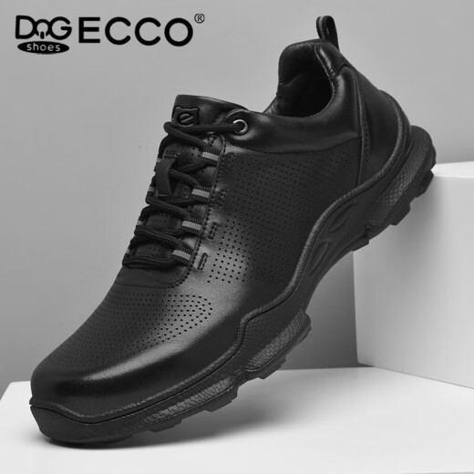 DQGECCO ZAPATOS HOMBRES Summer 25 Genuine Leather hueco de cuero transpirable zapatos de cuero de cuero negocios clásico para caminar negro 45