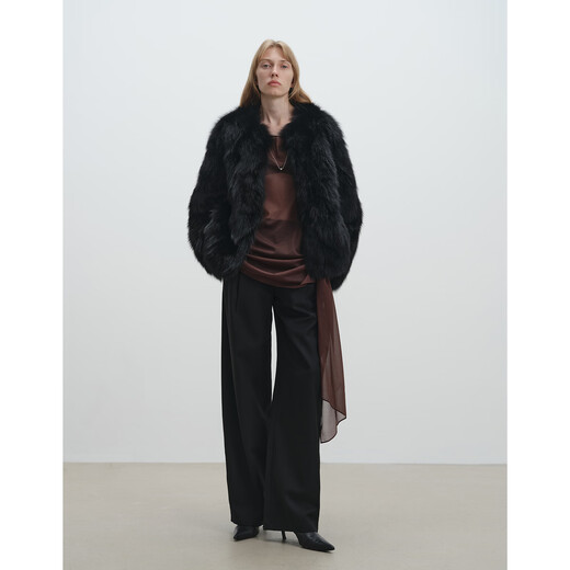MSBEAST MISS BEAST IMPORTÉ FINLANDE FOX KANMAO TRIANGLE COLLAR MOTE FURS HIVER Femme | Waviva North Island Deep Carbon Grey L
