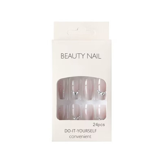 
Drilled wear nail art patch detachable wearable nail patch finished nail patch fake nail long style L15258 Dark Night Butterfly [Long style] Jelly glue + glue + sand strip + cleaning sheet + nail removal rod