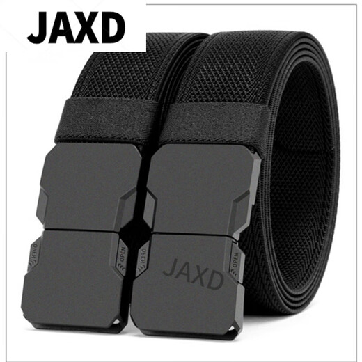 JAXD古格缇男士腰带2025新款户外战士黑骑士对插扣皮带弹力舒适裤带女 6187-黑色 110cm