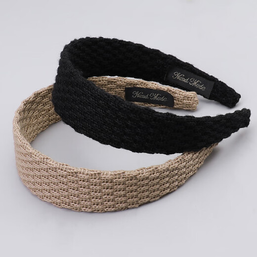 Press hair band 2025 new high-end knitted clip female style fashionable face wash headband headband headband 1# black classic versatile