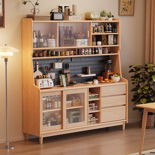 Kao solid wood sideboard against the wall integrated multifunctional living room simple wine cabinet storage cabinet 908#140*40*173cm