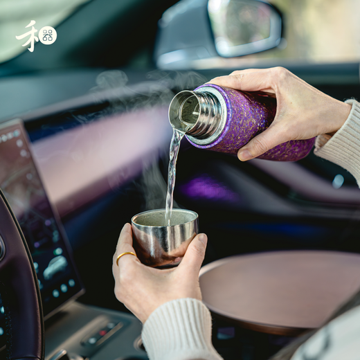 禾器钛杯纯钛保温杯高档闷茶杯茶水分离养生泡茶商务办公礼品钛杯定制 喜吉钛来蓝色460ml