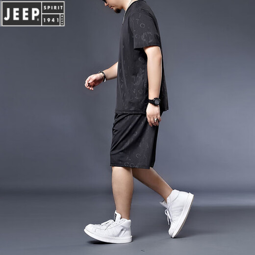 Jeep Spirit Silk Silk Camiseta de secado rápido Hombre Fat Man más grasas