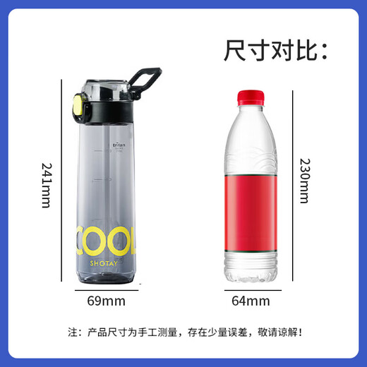 Copa de plástico Shangtai 680 ml de botella de doble beber material Tritan Tritan Copa de agua Viaje Copa portátil ST-4711 Negro