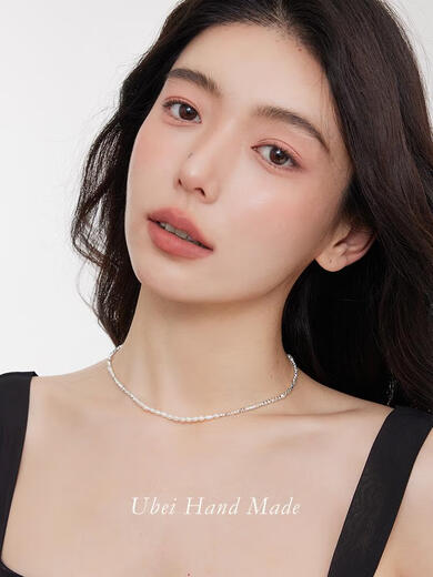 Youbei Handmade Natural Freshwater Pearl Broken Silver Necklace Women's Accessible Luxury Niche Design Lock Broken Silver Necklace