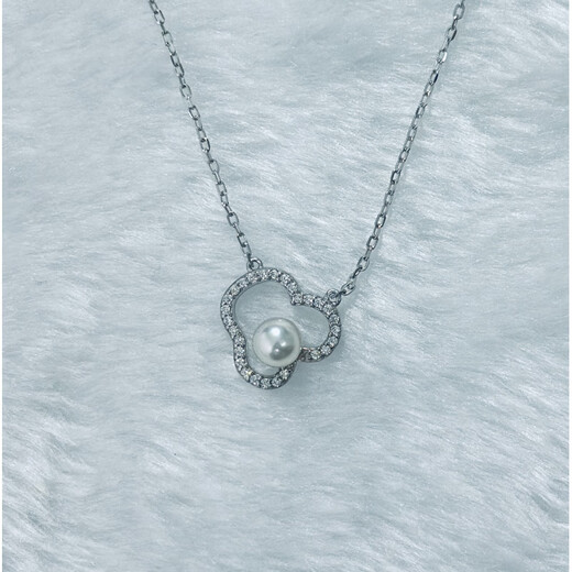 Ya Ge M Jia Tong S925 sterling silver Seiko sea water akoya pearl gourd cloud pendant Mother's Day 520 gift silver gray