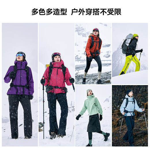 拓路者朱雀PRO防风防水户外运动冲锋衣女春秋防风高透气外套情侣登山服 女-玄黑色 S