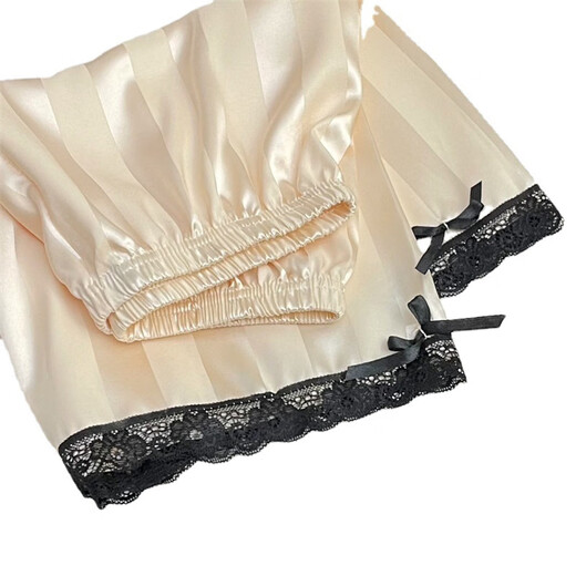 Langsha Sweet Girl Style Frühlings- und Sommer-Spitzen-Strickjagd Shorts Shorts Pyjamas Zweiteilige Heimkleidung LW-9214 M Empfohlen 80-100jin [Jin ist gleich 0,5 kg]