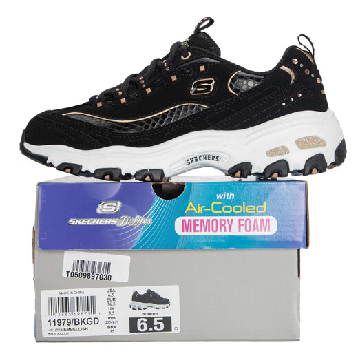 Chaussures féminines Skechers 2025 Au automne Nouvelles chaussures de sport légères et à la mode Chaussures de course basse top respirant et confortable chaussures décontractées Panda 11979-BKGD 35 220 mm