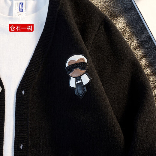 Kazuki Kuraishi marque tendance en V V laine en vaine cardigan tricot printemps et de style automne galeries masculines lafayette lettre couple de luxe légère veste tendance pull noir xl