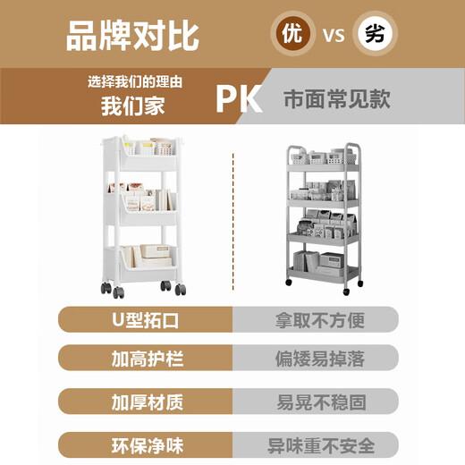 Nanye rack, kitchen rack, snack rack, floor rack, movable trolley SKJ-6-JD