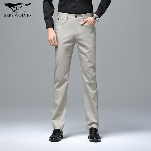 Seven Wolf (SW1960) loose straight trousers men's spring and autumn style men's professional formal casual pants 2025 new summer thin style 9893-Black 29