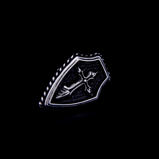 Shijun (shijun) broche masculino collar de collar masculino traje broche broche retro cruz star star star shield platinum broche + gemlink set