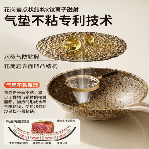 Amercook Alfita titanium-containing granite non-stick pan with 0 fluorine coating Amercook pan frying milk soup pot set Alfita granite (frying pan with lid) 4-piece set