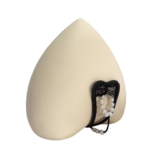 Renduo Men's C-string Pants Lace Pearl Decorated Hollow Invisible Flirting U-Shaped T-Pants One Size Black One Size (80-180Jin Jin is equal to 0.5kg)