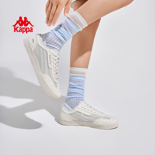KAPPA women's shoes, low top shoes, women's 2025 summer new breathable mesh sneakers, women's light white shoes, women's winter white 37