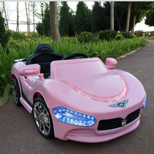 Children's car electric car four-wheel car for boys and girls with remote control toy car that can sit on the baby's charging baby stroller upgraded wine red + dual drive large battery + swing remote control leather seat