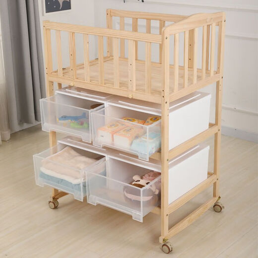 Jiaojing Diaper Table Bathntable Deux-en-un Table de couches pour bébé multifonctionnel BB BB Shaker Newborn Clothes Change Table Tableau peut secouer Table de couches en bois massif + Pad (PAD COLOR NOTES)
