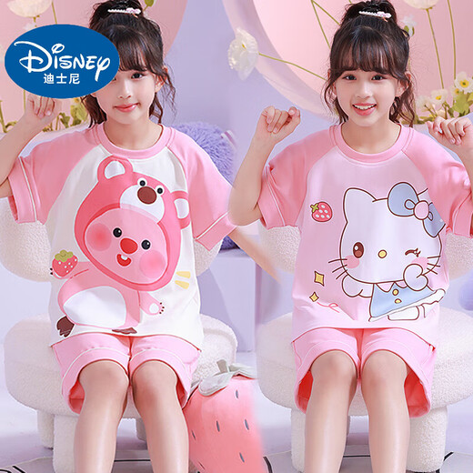 
Disney baby new girls pajamas summer short-sleeved cartoon thin children girl boy cute home suit medium big children YR-short round-6630 color-inserted dormitory 170 10 yards recommended height 105-115CM