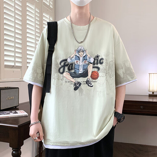 
Juemingway youth trendy short-sleeved T-shirt boy sports top big children summer clothes handsome trend 8379 white + 693 white M 80-95Jin [Jin equals 0.5 kg]