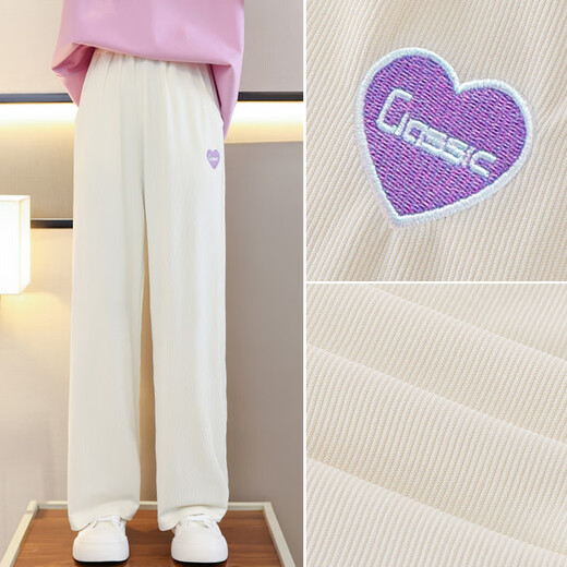 
Balabala girls wide-leg pants summer thin children's ice silk pants large children's summer sweatpants girls summer trousers suit 15025 meters white + 15277 blue 120 cm