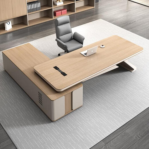 Light luxury boss desk office desk simple modern chairman president desk executive desk manager office desk and chair combination 2.0 meters boss table + boss chair